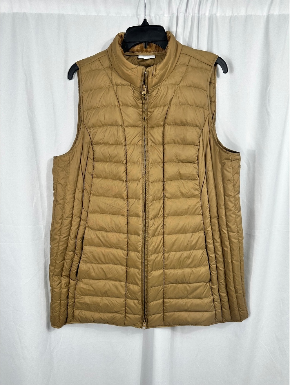 J.Jill Women's Down Filled Quilted Vest Tan Size Large